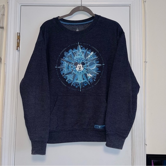Disney Sweaters - Walt Disney World Navy Blue Mickey Mouse Compass Crewneck Size Small